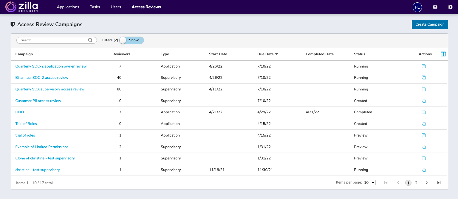 screenshot of Zilla Security